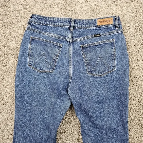 Wrangler High Rise Fierce Flare Denim Jeans Women 12 (Actual 32x31) Blue Stretch - Picture 5 of 8